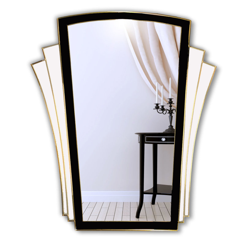 Keyla Flat Wall Mirror, Black/White