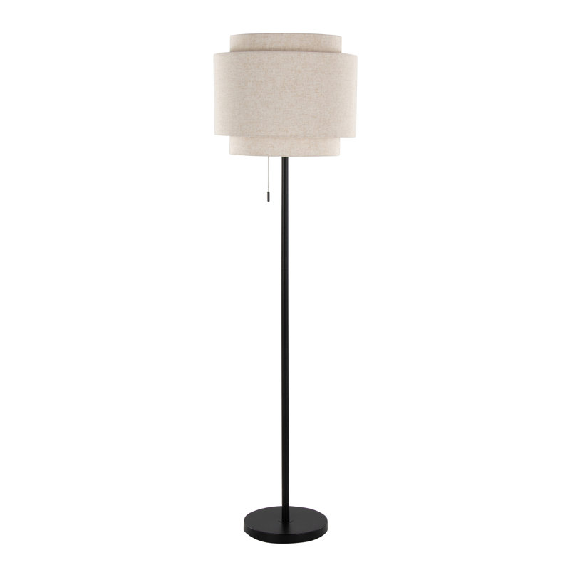 Lampe sur pied contemporaine en métal, Noir