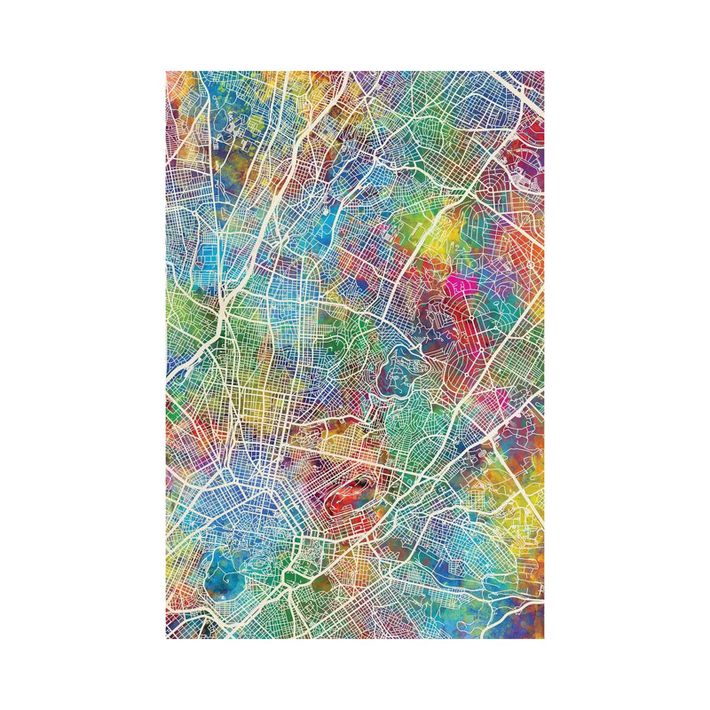 Athens Greece City Map I by Michael Tompsett - Wrapped Canvas Gallery-Wrapped Canvas Giclée