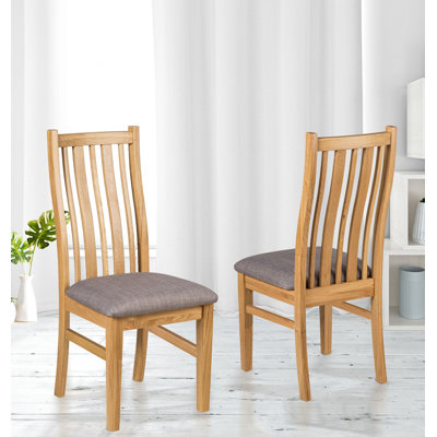 Sorrento 47 cm H Upholstered Fabric Slat Back Dining Chair