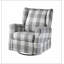 Fauteuil pivotant à accoudoirs roulés gris et blanc avec fauteuil coulissant