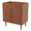Aubert l 30 po x P 18 po x H 33 po. Meuble-lavabo de salle de bain à lattes linéaires à 2 tablettes d'épaisseur seulement (lavabo non inclus), noyer