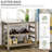HOMCOM Rolling Kitchen Cart with Stainless Steel Countertop,2 Shelf and Castor Wheels, Grey