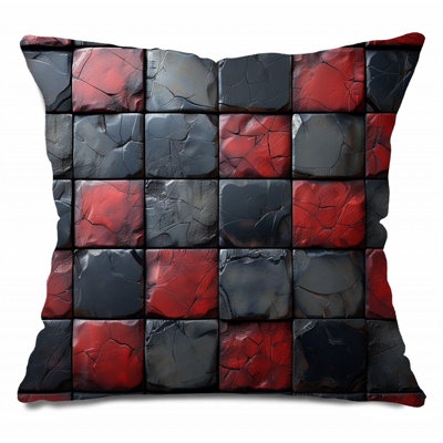Tiles Throw Pillow, Abstract Cotton Twill Pillows