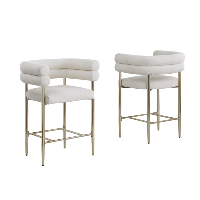 Tabouret de comptoir court 26 po Pompano, Crème