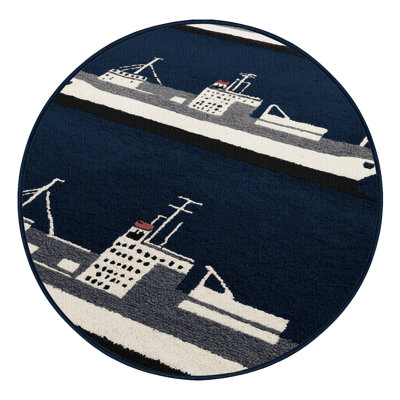 Machine Washable Transportation Gray Area Rug