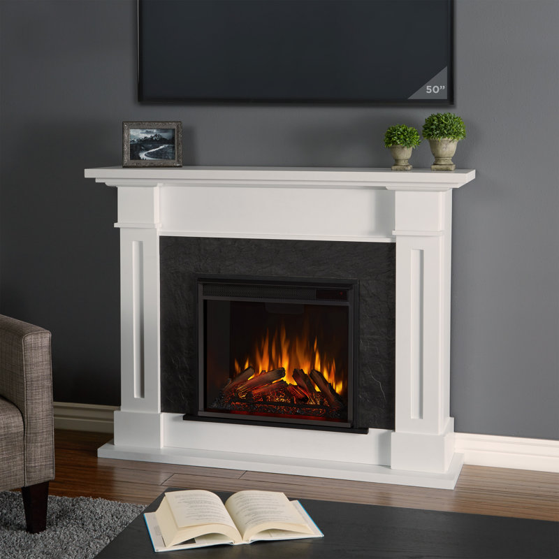 Kipling 54" Electric Fireplace by Real Flame, White