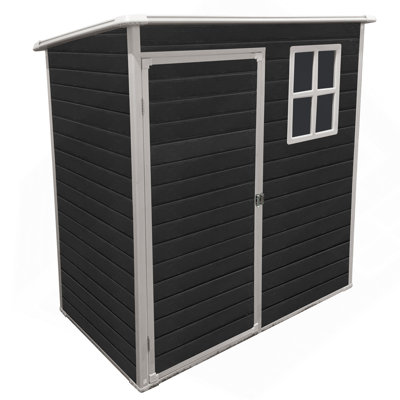 Remise de rangement extérieure en plastique 5 pi x 3 pi avec plancher, noir