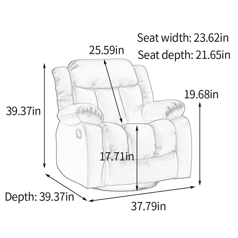 Fauteuil inclinable multifonctionnel Living Room, Noir