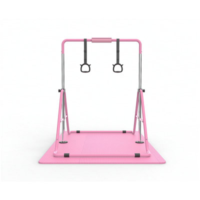 Barre de gymnastique pour enfants, barre horizontale de gymnastique avec barre d'entraînement pliable à hauteur réglable avec tapis pour la pratique à domicile