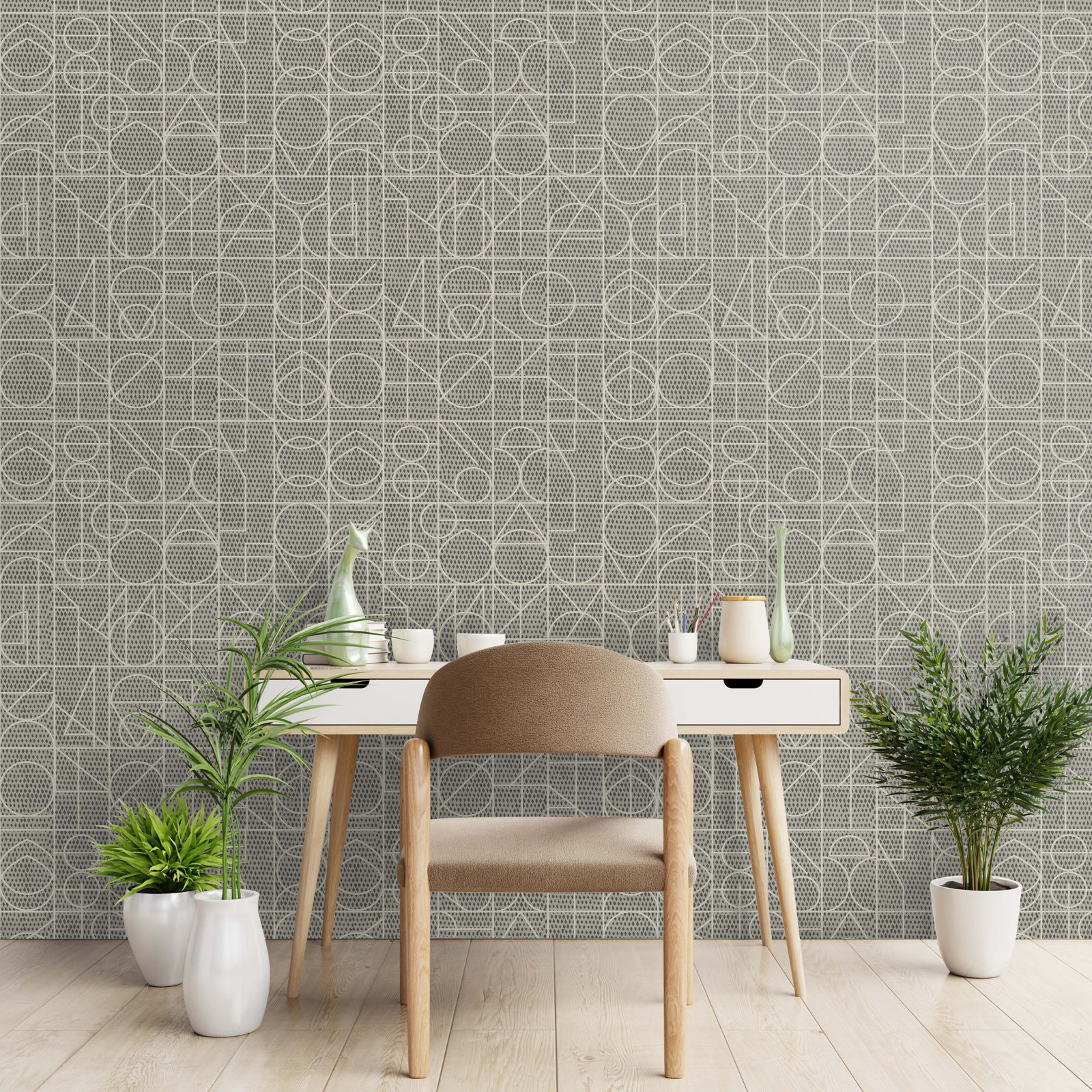 Geometric Peel & Stick Wallpaper Roll, Charcoal