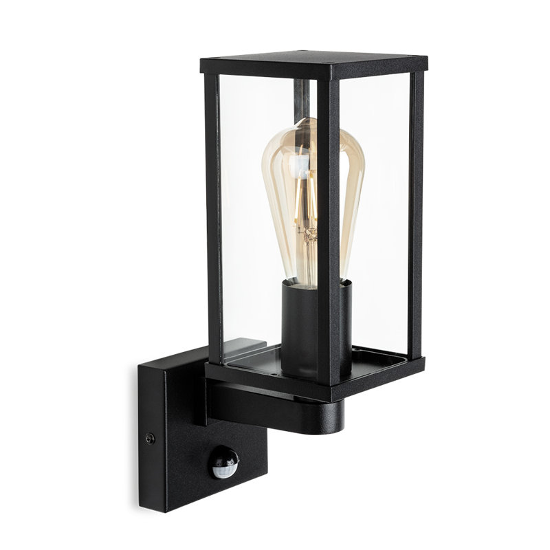 Black 31cm H Outdoor Armed Sconce