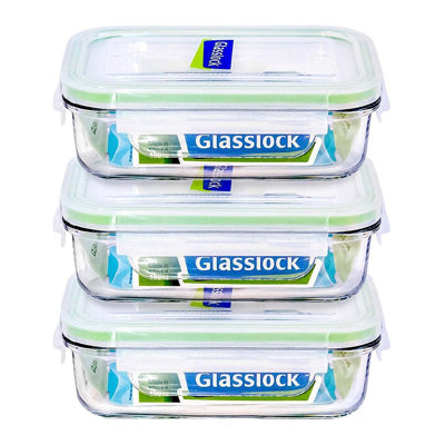 Ensemble de 3 contenants alimentaires rectangulaires