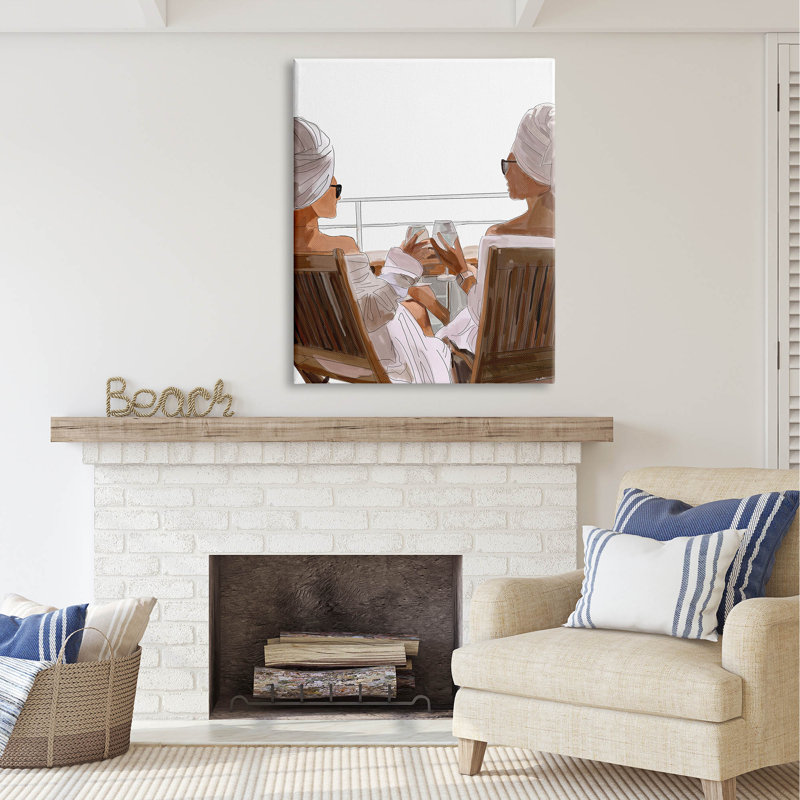 «Au-434-Canvas Summer Friends Relaxing On Beach On Canvas» par Amelia Noyes, impression, H 48 po x l 36 po x P 1,5 po