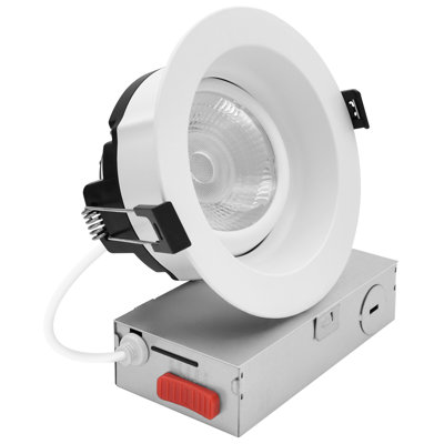 LUXRITE 4 In. Regressed Gimbal LED Light, 5CCT 2700K-5000K, 15W, 1250LM, Ceiling Spotlight 360º + 30º Rotation, Dimmable, CRI90, IC Rated, ETL Listed