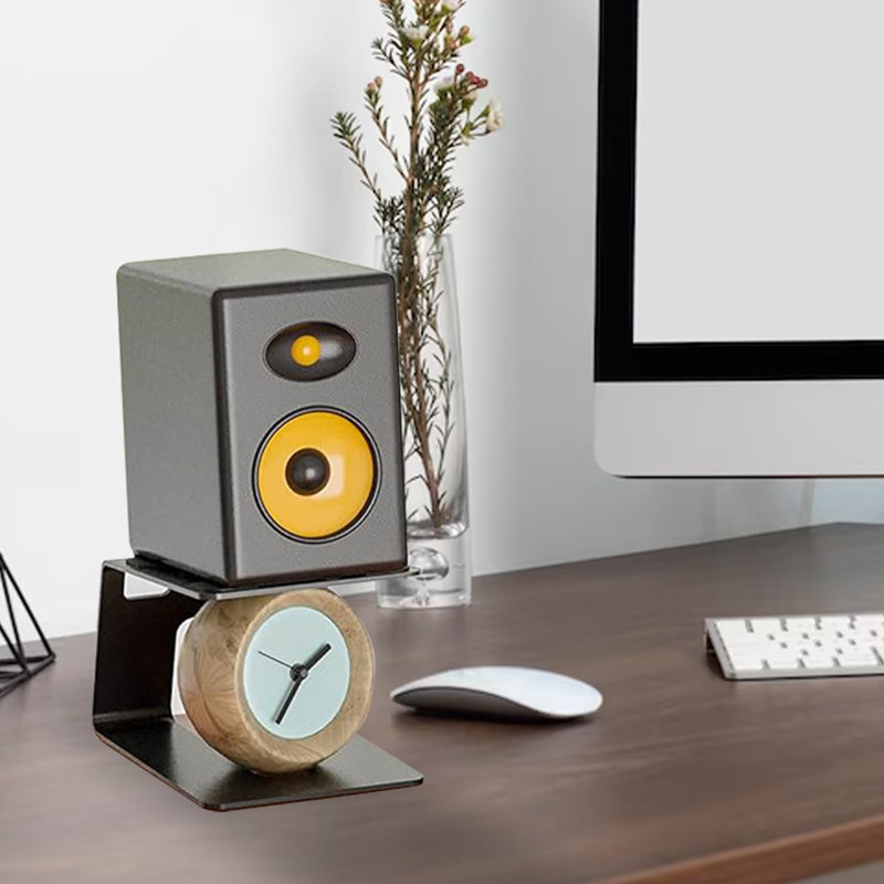 2Pcs Desktop Speaker Stand Storage Bracket with Vibration Absorption Pad Studio Monitor