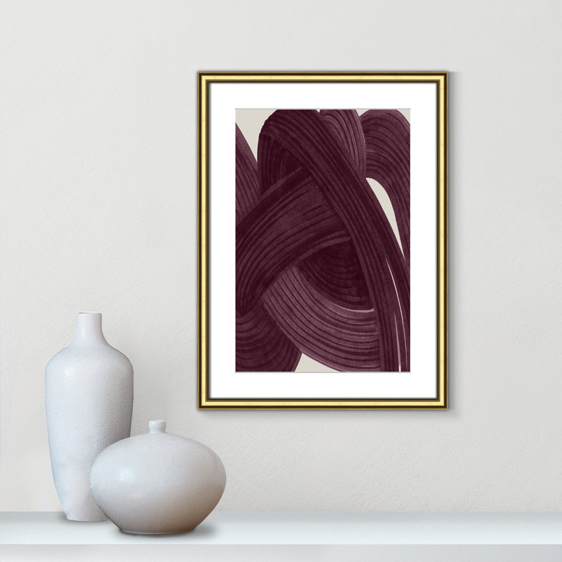 «Tangle in Aubergine Print» par Casa Fine Arts, L 18,25 po x H 24,25 po, Imprimé mat, Or classique