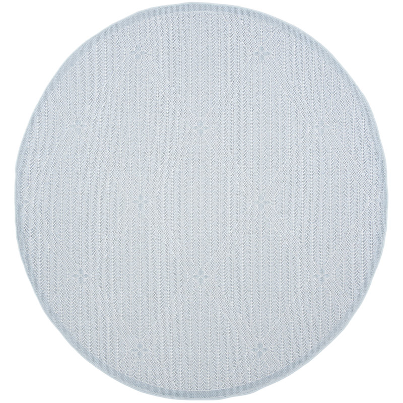 Kircher Performance Machine Washable Geometric Indoor/Outdoor Area Rug, Round 6'7"