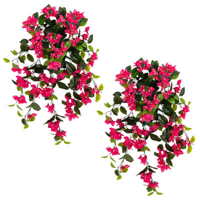 28 po Bougainvillée artificielle résistante aux rayons UV (intérieur / extérieur) - ensemble de 2