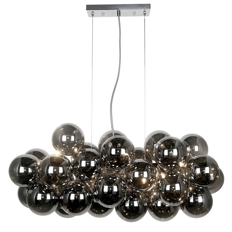 Metairie 10 - Light Kitchen Island Pendant, Smoke, Polished Chrome