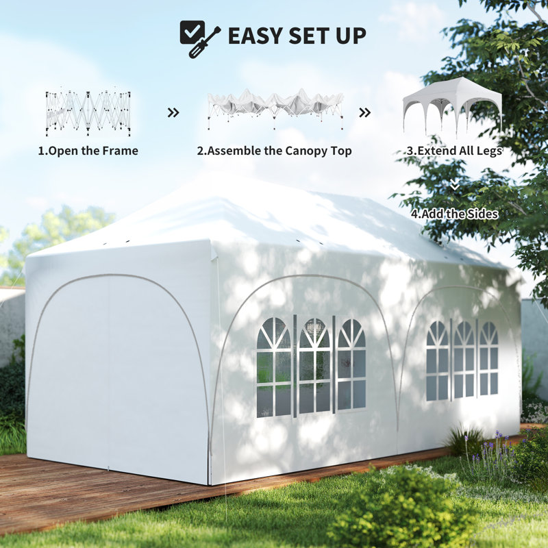 Double-top Pop Up Canopy, White