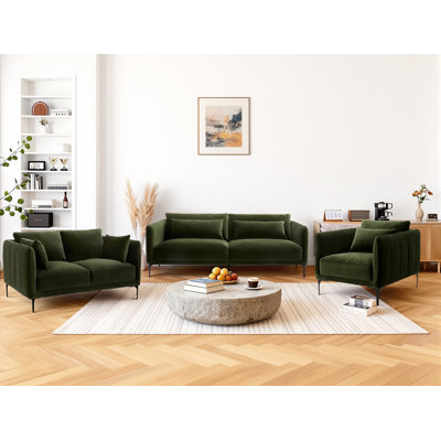 Ensemble de salon rembourré 3 pièces Rae