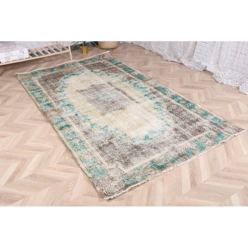 Tapis turc exquis beige Herki - Style rétro antique parfait pour les espaces intérieurs