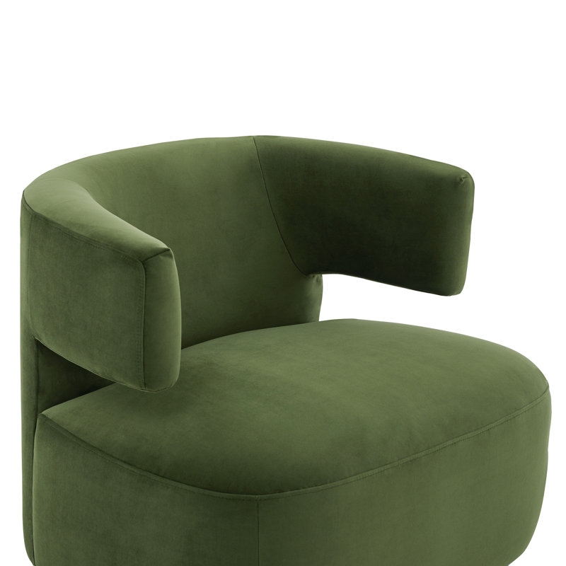 Fauteuil demi-tonneau Bascom, Tweed vert
