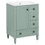 Meuble-lavabo moderne vert clair 24 po avec lavabo en céramique durable