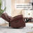 Heat Massage Manual Recliner Chair With Rocker And Swivel In Genuine Leather For Living Room,Red