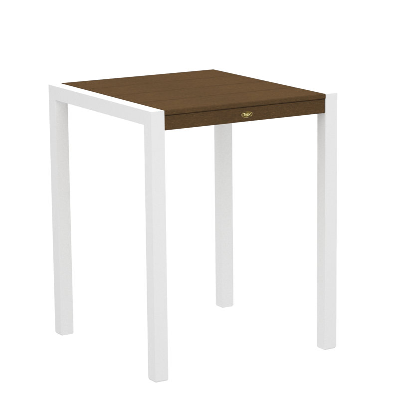 Table de comptoir POLYWOOD Surf City, 30 po x 30 po, Blanc texturé / Cabane