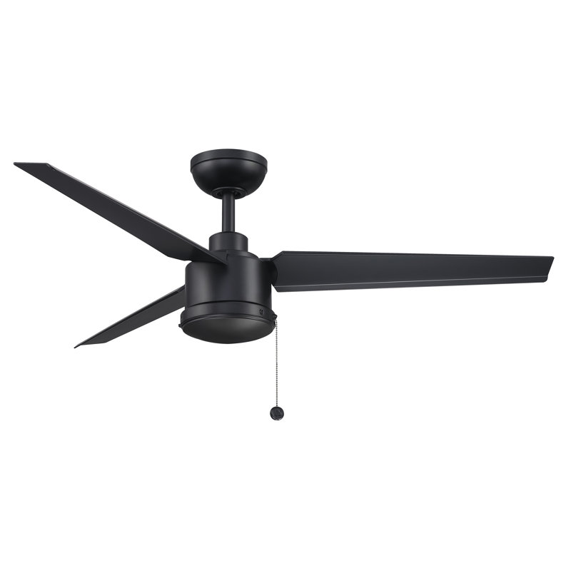 PC/DC 52 inch Indoor/Outdoor Ceiling Fan - Black, Black