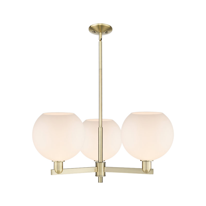 Arcadia - Macri - 3 Light Stem Hung Chandelier, Antique Brass