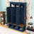 Hall Tree with Bench, 3 Hidden Cabinets and 5 Hooks-129389709