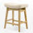 24" Solid Wood Saddle Bar Stools Ideal for Kitchen Island and Counter-1884547305