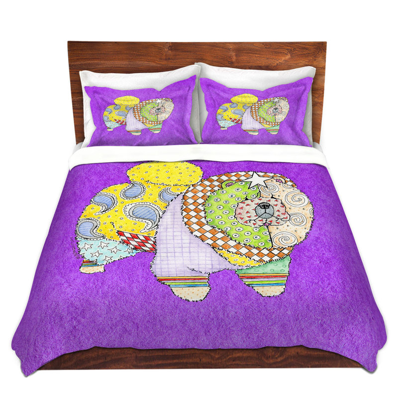 Ensemble de housse de couette Marley Ungaro Chow, Noir / Vert/ Gris, 1 housse de couette grand + 2 taies standards