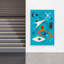 Impression d'art mural minimaliste abstraite représentant des formes cosmiques du milieu du siècle, inspirée par la nature-226968507