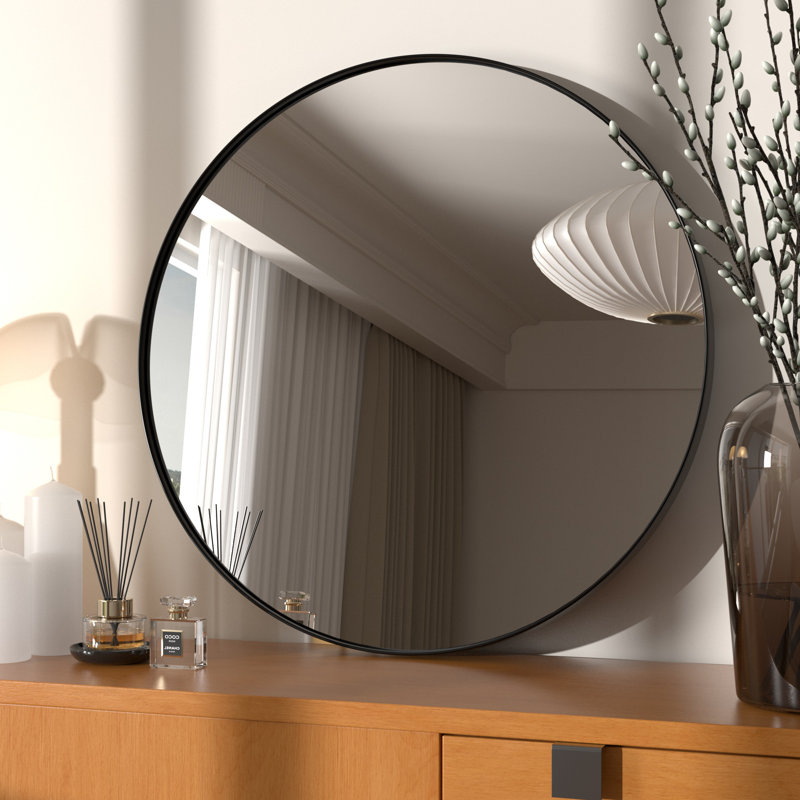 Miroir de salle de bain Morena, 30 po x 30 po, Noir