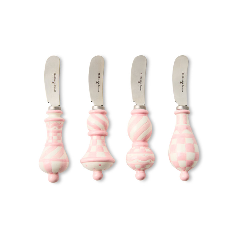 Rosy Check Party Spreaders, Set Of 4