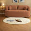 Canapé compact en chenille orange, décor de salon moderne pour les petits espaces