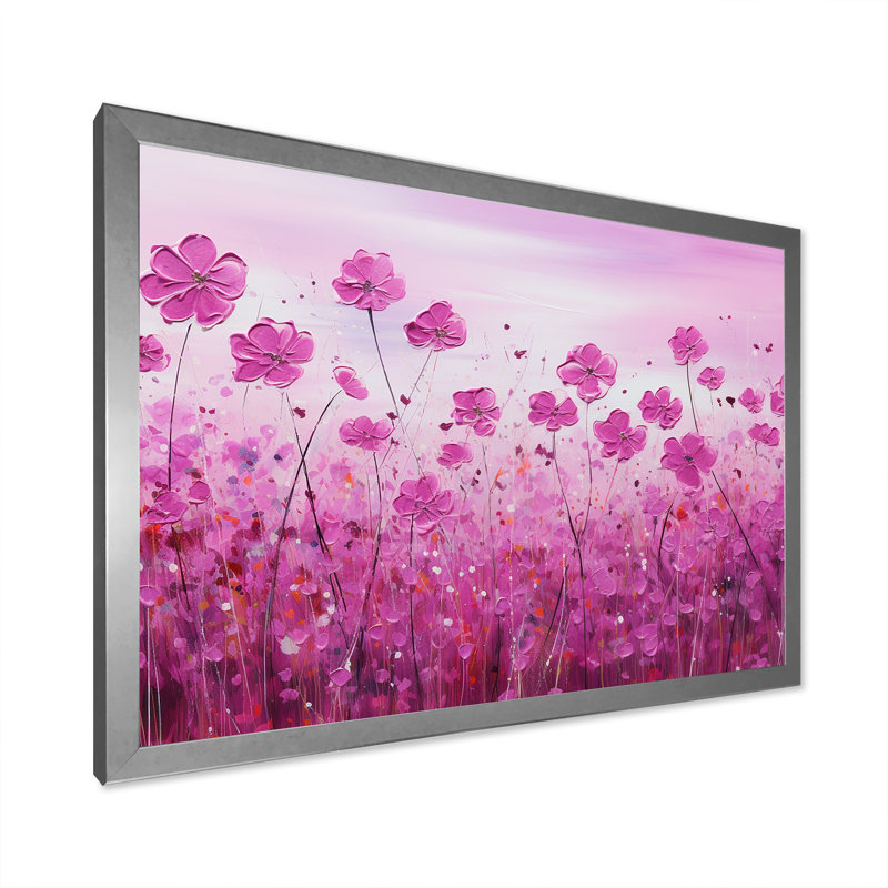 Murmures de fleurs sauvages - impression, Cadre simple argenté, H 30 po x l 40 po x P 1,5 po