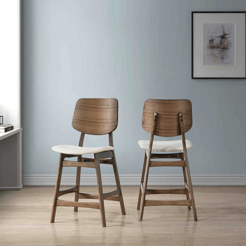 Chaise d'appoint rembourrée en bois Lyan, Beige/brun