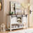 Entryway Table with Sliding Arch Doors, 46" Rustic Console Table with Adjustable Shelf-1393651849
