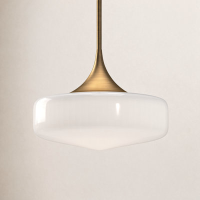 Nathania 1-Light Schoolhouse Glass Pendant