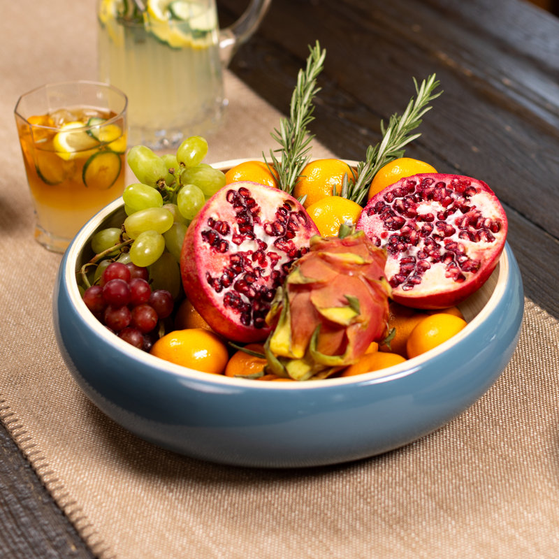 Bol à fruits en bambou Lexa, 12 po, Marine