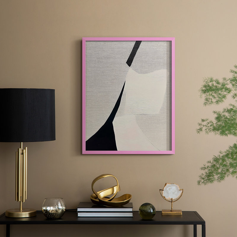 Série ABSTRACT DCXL III, reproduction encadrée - bois massif, H 11 po x l 9 po, Rose