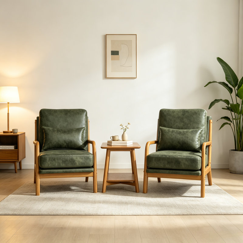 Chaises longues d'appoint 26 po Mid-Century, Green, 2