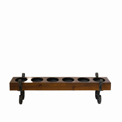 Candélabre de table en bois manufacturé 6,75 po H