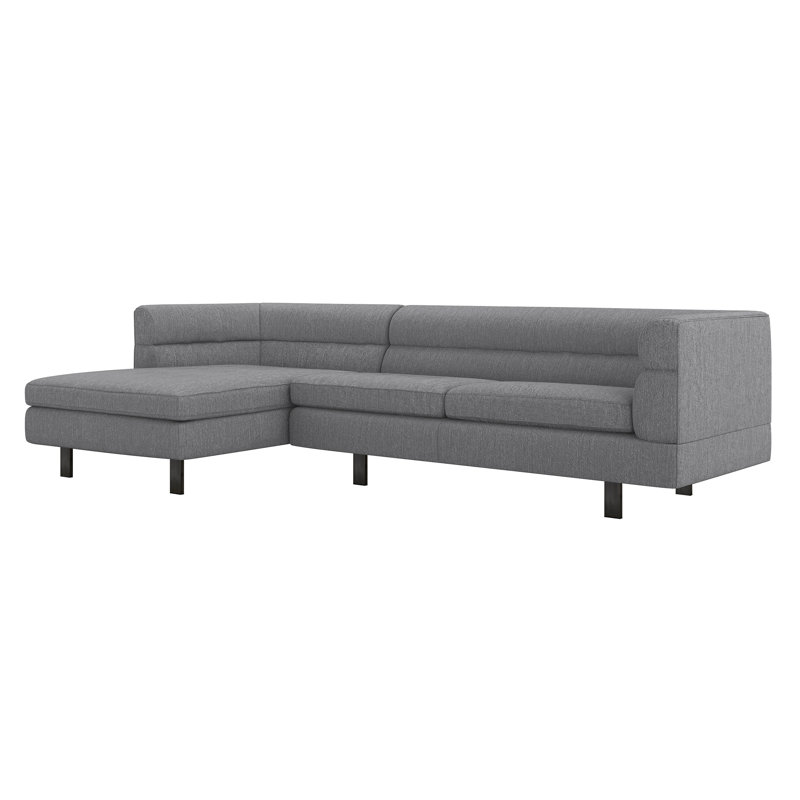 Ornette Chaise Sectional, Left Hand Facing, Bungalow Chenille, Black