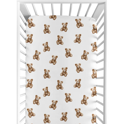 Boho Teddy Bear Fitted Crib Sheet